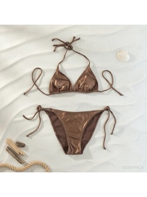 Bonbon Kadın Plaj Giyim Kahve Bikini Takım BB2597