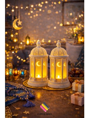 Empressco 2'li Ramazan Feneri Seti, LED Tealight Hediyeli, Modern Dekorasyon Süsü