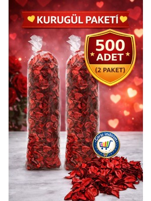 Empressco 500 Adet Büyük Boy Kuru Gül Yaprağı, Dekoratif ve Romantik Süsleme