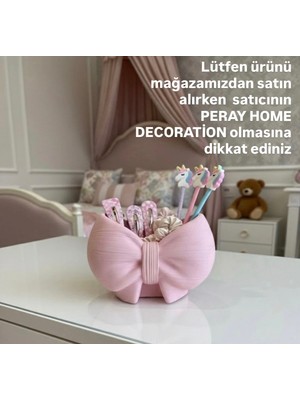 Empressco Pembe Fiyonk Dekoratif Fırçalık ve Kalemlik, Oda Dekoru ve Organizer