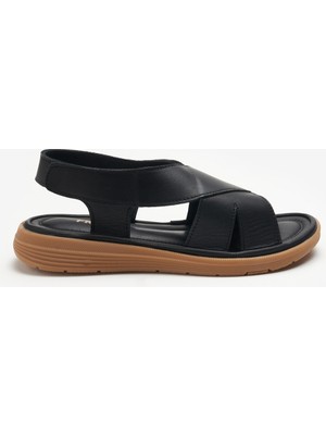   Kadın Sandalet 49M1 Frau Cachemıre Comforttech Leather Sandals Wıth Back Strap
