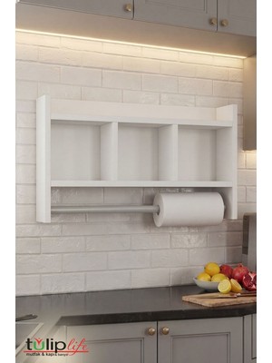 Tulip Life Askılı Mutfak Banyo Rafıbeyaz