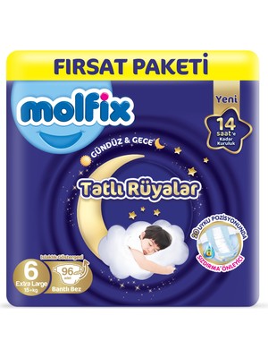 Molfix Tatlı Rüyalar Fırsat Paketi 6 Beden Extra Large 96 Adet