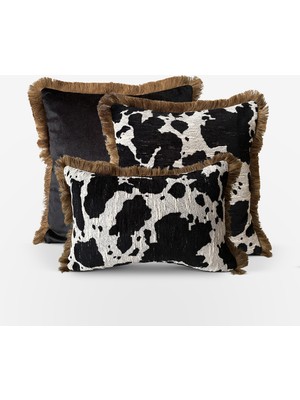 Lidoma Home "saddle Cow" Desenli Püsküllü Kırlent Kılıfı Seti