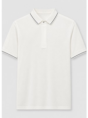 Brandhills Beyaz Renk Apreli Polo Yaka Erkek T-Shirt