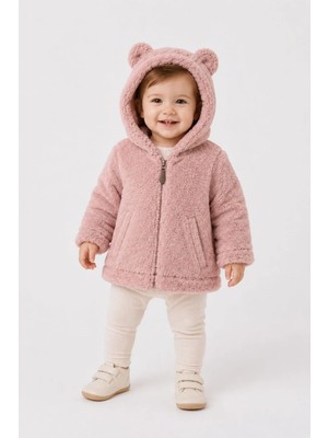 Cantoy Bebek Peluş Ayıcık Kulaklı Kapüşonlu Mont Premium Kalite