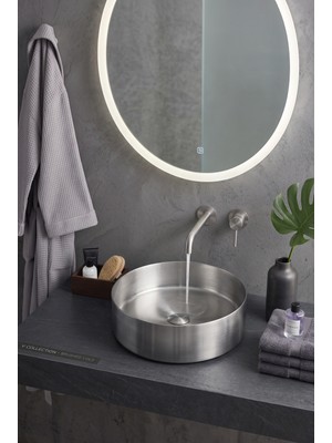 Dewist Tezgâh Üstü Çanak Lavabo – 37 cm Paslanmaz Çelik – [renk Seçeneği: Gold, Siyah, Mat Krom] – Modern Yuvarlak Tasarım