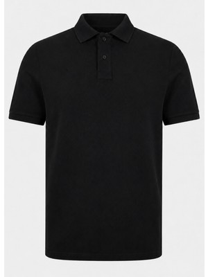 Brandhills Siyah Renk Pike Dokulu Polo Yaka Erkek T-Shirt