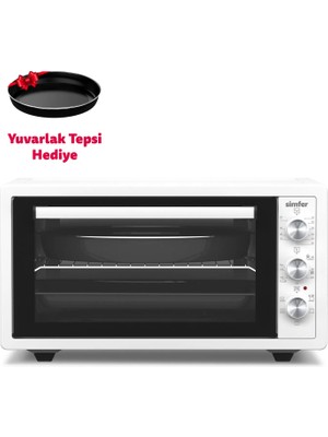 Simfer 4502 Beyaz 45 Litre Turbo Midi/Mini Fırın Kompakt Tasarım ve Enerji Verimliliği Sağlar