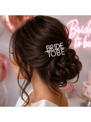 Dodomar Bride To Be Yazılı Gümüş Taşlı Toka Bekarlığa Veda Gelin Partisi Saç Aksesuarı