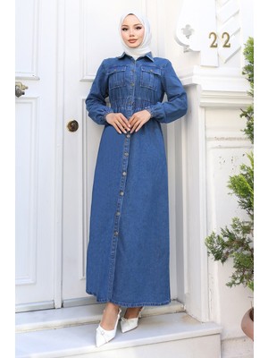 Missvalle Beli Lastikli Kot Ferace Açık Mavi 19228
