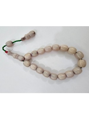 Zeyzun Usta Imzalı Bilek Boy Efe Maskot Sıkma Kehribar Tespih 13,5 x 13 mm Fıçı Kesim