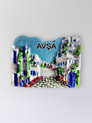 Mundy Avşa Polyester Kabartmalı Magnet 6,5x5 cm Dekoratif Hediyelik Buzdolabı Süsü (KOD:1344)