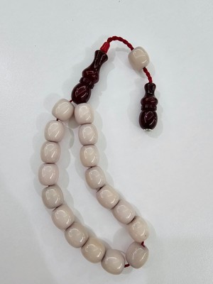 Zeyzun Usta Imzalı Bilek Boy Efe Maskot Sıkma Kehribar Tespih 13,5 x 13 mm Fıçı Kesim