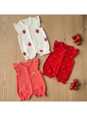 Altıntaş Baby 3'lü Kız Bebek Müslin Tulum Set