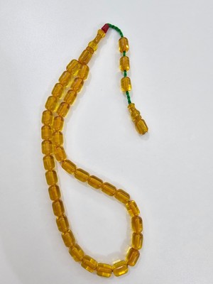 Zeyzun Usta Imzalı Sıkma Kehribar Tespih 8,5 x 12 mm Kapsül Kesim