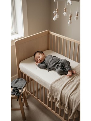 Zemze Baby %100 Pamuk Müslin Yenidoğan Kimono Takımı 4’lü Set – Alt Üst Kimono, Bonnet Şapka ve Eldiven (0-3 Ay)