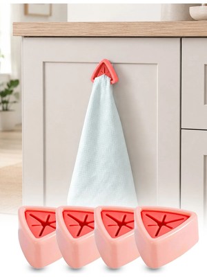 Omilife 4'lü Yapışkanlı Mutfak Lavabo Havlu Askısı Bez Tutucu Banyo Organizer Seti