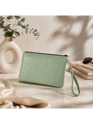 Yonca Outlet Siyah - Lacivert – Bordo - Yeşil -14CM Fermuarlı Şık El Çantası Günlük Kullanım