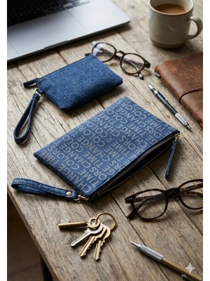 Yonca Outlet Siyah -Krem-Lacivert Clutch Çanta -23X14 cm Fermuarlı Şık El Çantası Günlük Kullanım