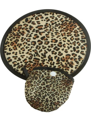 Osense Leopar Desenli Kore Yelpaze 20 cm