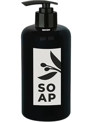 Mbb E-Ticaret Sıvı Sabunluk Yuvarlak Plastik  500 ml - Siyah