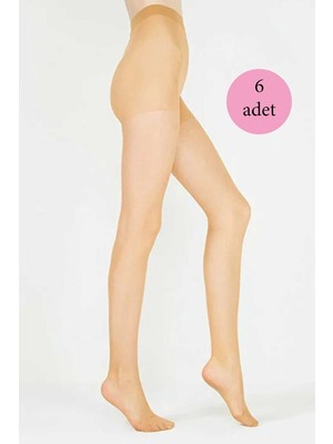 Mbb E-Ticaret 6 Adet Parlak Fit 15 Likralı Külotlu Çorap Ten