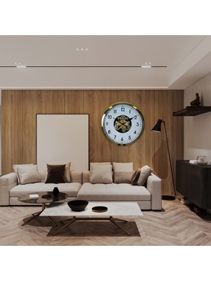 Mbb E-Ticaret Klasik Gold 60 cm Çarklı Duvar Saati