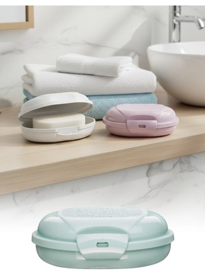 Omilife Seyahat Tipi Kapaklı Katı Sabunluk Taşınabilir Sabun Kutusu Pratik Saklama Kabı 12,5 cm
