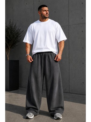 BSBSPOR Büyük Beden Unisex Rahat Lastikli Paça Uzun Boy Baggy Eşofman Altı