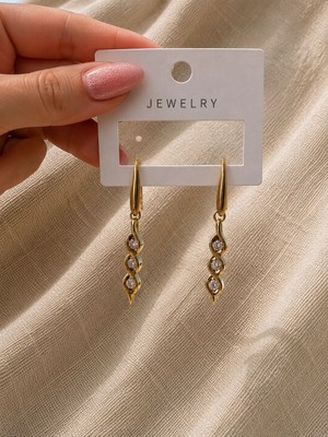 Sun Jewellery     Minimal Taşlı Kadın Küpe
