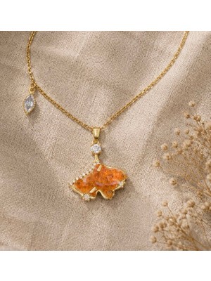Sun Jewellery Doğal Taşlı Sitrin Kolye