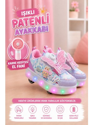 Carby Kanatlı Model Patenli, Işıklı, 4 Tekerlekli Spor & Paten Dönüşümlü Çocuk Ayakkabısı