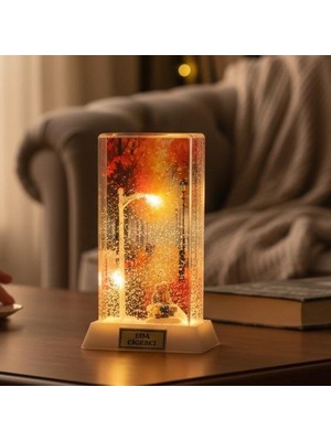 Hediyesahibi  Kişiye Özel LED Işıklı Son Baharda Aşk Temalı Dekoratif Gece Lambası