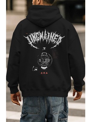 Sevbano Tasarım Punchainer Fitness Bodybuilding Gym Sporcu Sırt Baskılı Unisex Oversize Penye Hoodie