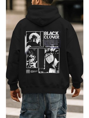 Sevbano Black Clover Anime Sırt Baskılı Unisex Oversize Premium Hoodie