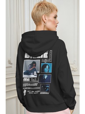 Sevbano Billie Eilish Şarkıcı Sırt Baskılı Unisex Oversize Premium Hoodie