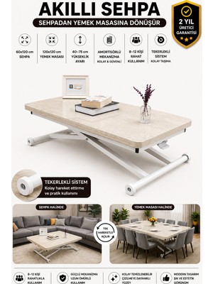 Home Üst Tabla Mdf Traverten Oval Köşe Alt Ayak Mekanizma Demir