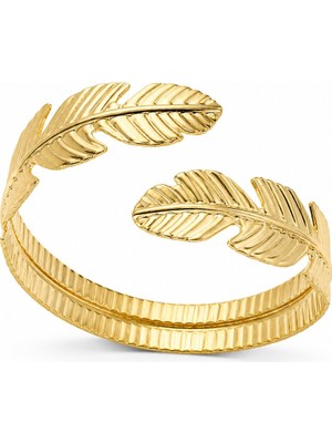 Serelya Yaprak Model Gold Renk Kadın Bileklik