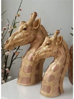 Dekoratif Ikili Zürafa Heykel Biblo