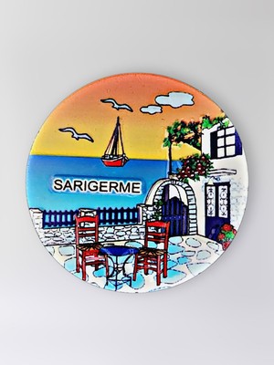 Mundy Sarıgerme Polyester Kabartmalı Magnet Çap:6,5cm Dekoratif Hediyelik Buzdolabı Süsü (KOD:1360)
