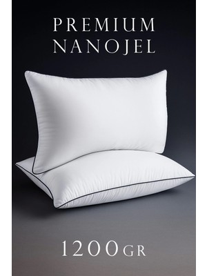 50X70CM Nano Jel Lüks Yastık 1200GR Anti-Alerjik Pamuklu Yastık Microfiber Ultra Dolgun Silikon