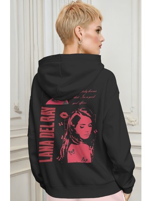 Sevbano Lana Del Rey Şarkıcı Sırt Baskılı Unisex Oversize Premium Hoodie
