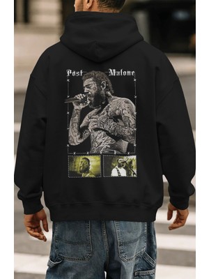 Sevbano Post Malone Rapper Şarkıcı Sırt Baskılı Unisex Oversize Premium Hoodie