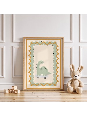 Luxor Pixels (Çerçevesiz) Sevimli Dinozor Çocuk Odası Poster