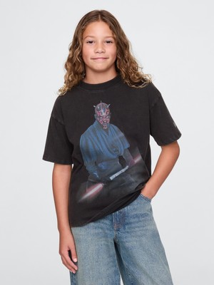 Gap Erkek Çocuk Siyah Star Wars Grafikli T-Shirt