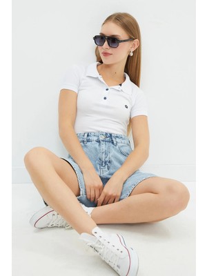 FullaModa Nakışlı Polo Yaka Slim Fit Tişört