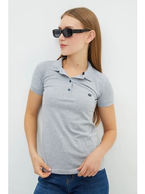 FullaModa Nakışlı Polo Yaka Slim Fit Tişört