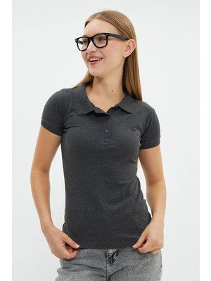 FullaModa Nakışlı Polo Yaka Slim Fit Tişört
