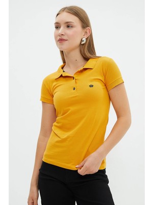 FullaModa Nakışlı Polo Yaka Slim Fit Tişört
